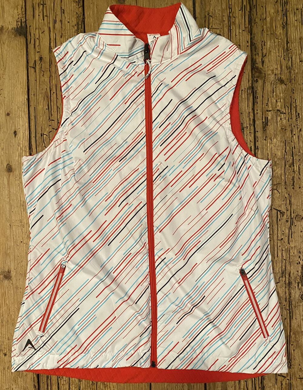 Antigua Womens Size S Multicolor Reversible Sleeveless Full Zip Vest